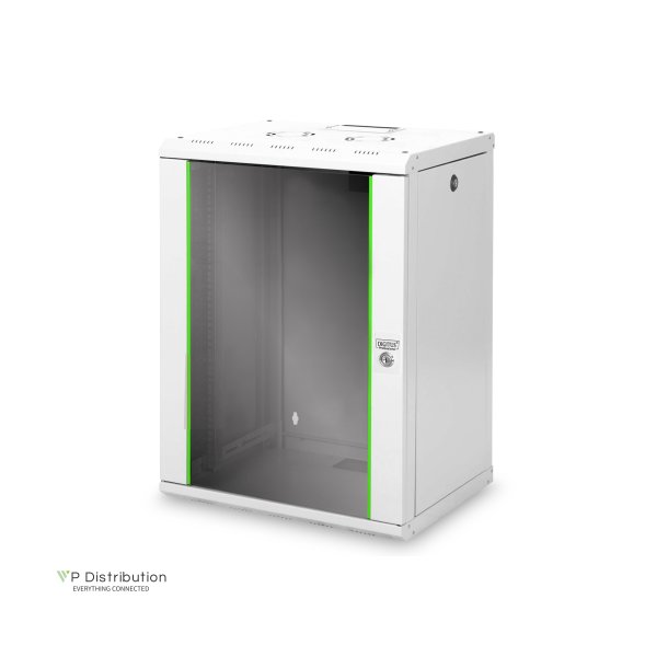 Digitus 16U wall mounting cabinet, Unique 820x600x450 mm, color grey (RAL 7035)
