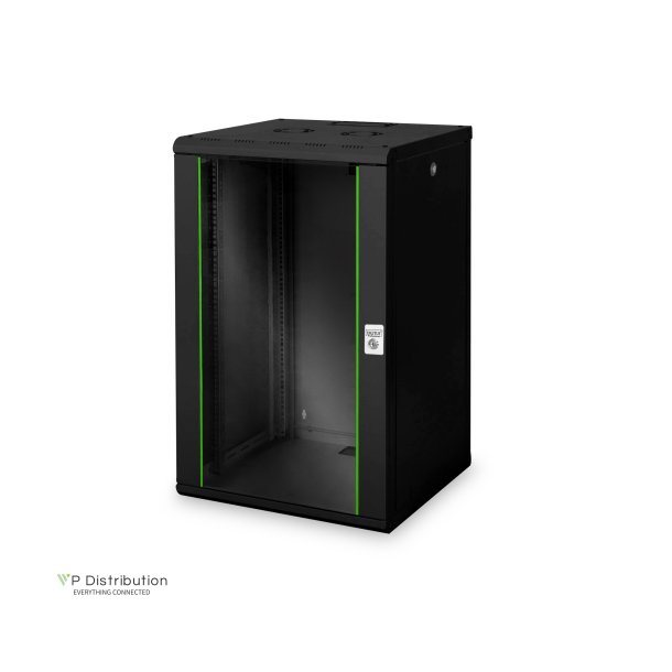 Digitus 20U wall mounting cabinet, Unique 998x600x600 mm, color black (RAL 9005)