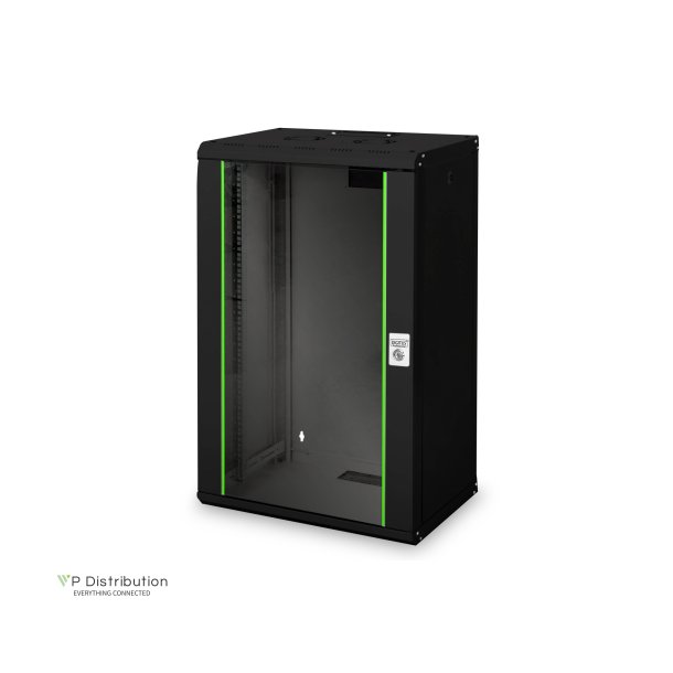 Digitus 20U wall mounting cabinet, Unique 998x600x450 mm, color black (RAL 9005)