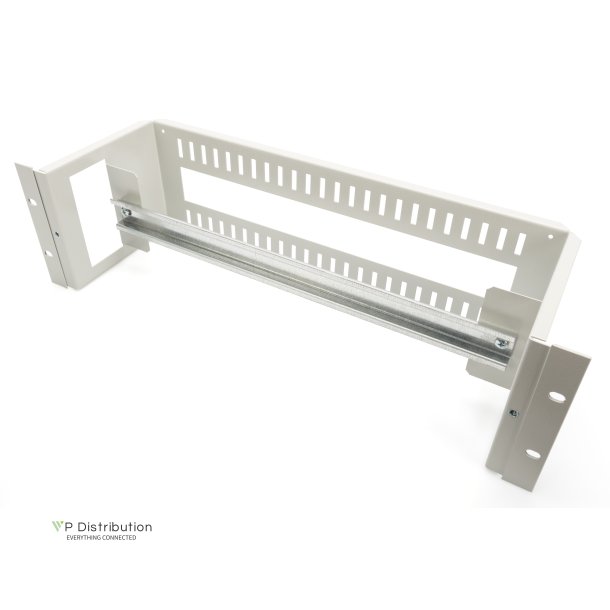 Digitus DIN rail holder, 3U, 135x480x150 mm incl. din rail (35x390 mm), grey (RAL 7035)