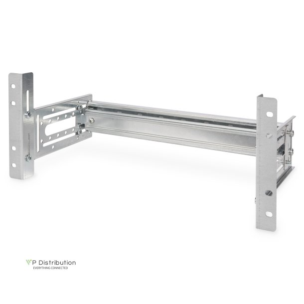 Digitus DIN rail holder, 4U, 178x483x223 mm, galvanized incl. din rail, variable depth and height