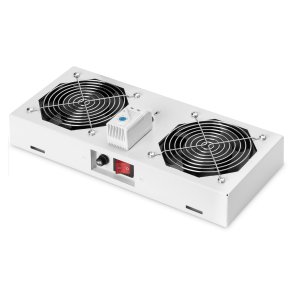 Digitus Roof vent. unit, wall mounting cabinets 2 fans, thermostat, switch, grey (RAL 7035)