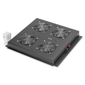 Digitus Roof ventilation unit, 4 fans, black for network cabinets Unique, Varioflex-N, Dynamic