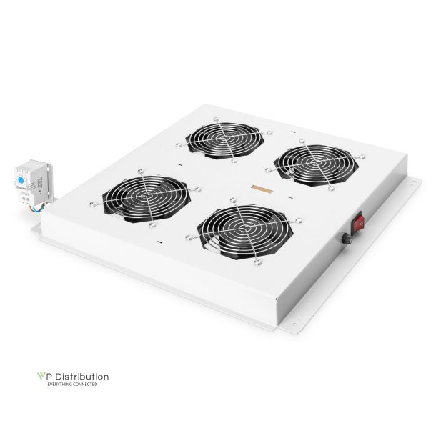 Digitus Roof ventilation unit, 4 fans, grey for network cabinets Unique, Varioflex-N, Dynamic