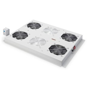 Digitus Roof vent. unit, Unique server racks 4 fans, thermostat, switch, grey (RAL 7035)