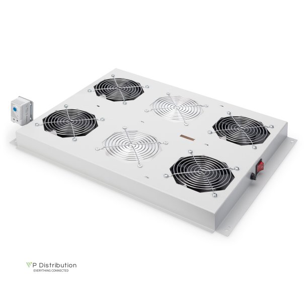 Digitus Roof vent. unit, Unique server racks 4 fans, thermostat, switch, grey (RAL 7035)