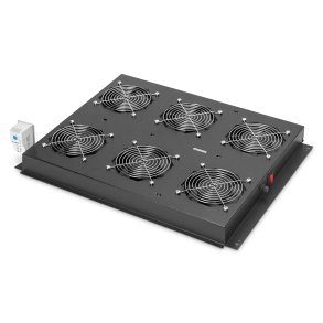 Digitus Roof vent. unit, Unique server racks 6 fans, thermostat, switch, black (RAL 9005)