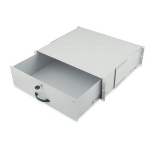 Digitus 3U lockable drawer with handle 132x481x400 mm, color grey (RAL 7035)
