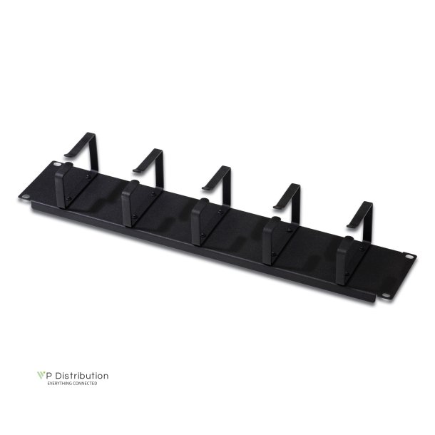 Digitus 2U cable management panel 5x cable rings 85x60 mm, color black (RAL 9005)