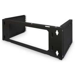 Digitus 4U wall mounting patch bracket, 195x505x250 mm adjustable depth, stackable, black (RAL 9005)