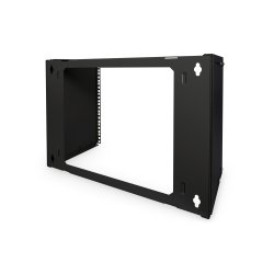 Digitus 8U wall mounting patch bracket, 372x505x250 mm adjustable depth, stackable, black (RAL 9005)