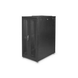 Digitus 26U server rack, Unique, 1340x600x1000 mm perforated steel doors, color black (RAL 9005)