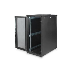 Digitus 26U server rack, Unique, 1340x600x1000 mm perforated steel doors, color black (RAL 9005)
