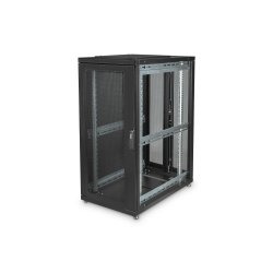 Digitus 26U server rack, Unique, 1340x600x1000 mm perforated steel doors, color black (RAL 9005)