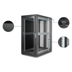 Digitus 26U server rack, Unique, 1340x600x1000 mm steel front door w. plexi glass, black (RAL 9005)
