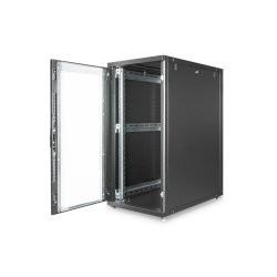 Digitus 26U server rack, Unique, 1340x600x1000 mm steel front door w. plexi glass, black (RAL 9005)