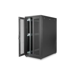 Digitus 26U server rack, Unique, 1340x600x1000 mm steel front door w. plexi glass, black (RAL 9005)