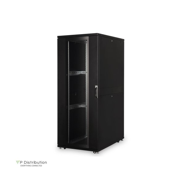 Digitus 42U server rack, Unique, 2050x800x1200 mm perforated steel doors, color black (RAL 9005)
