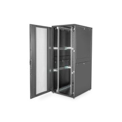 Digitus 42U server rack, Unique, 2050x800x1000 mm perforated steel doors, color black (RAL 9005)