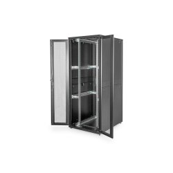 Digitus 42U server rack, Unique, 2050x800x1000 mm perforated steel doors, color black (RAL 9005)