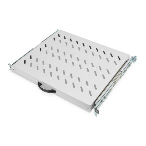 Digitus 1U extendible shelf for 600 mm depth racks 40x485x368 mm, up to 25 kg, grey (RAL 7035)
