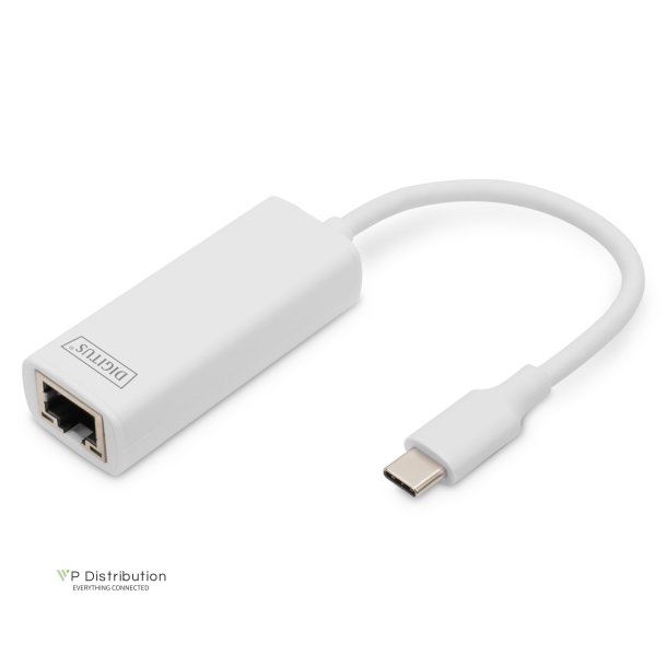 Digitus USB Type C 3.0 Gigabit Ethernet Adapter 10/100/1000 Mbps, Chipset:RTL8153