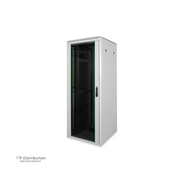 Digitus 42U network cabinet, Varioflex-N, 800 x 800 mm, gr single glass front- and double steel rear door