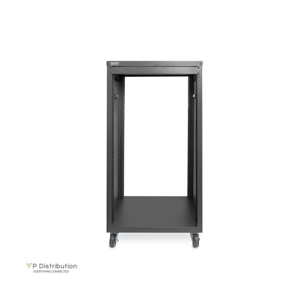 Digitus 21U AVS rack, 1000 x 507 x 460 mm threaded mounting holes, castors, bl
