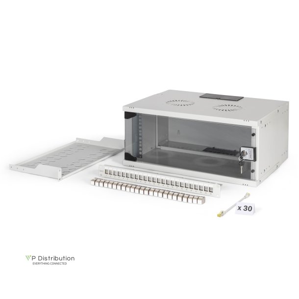 19" network bundle, 4U cabinet and equipment, gr SOHO Pro version, unmounted