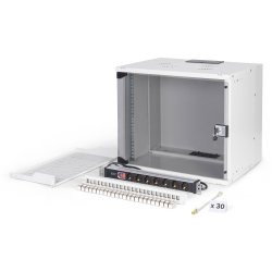 19" network bundle, 9U cabinet and equipment, gr SOHO Pro version, unmounted