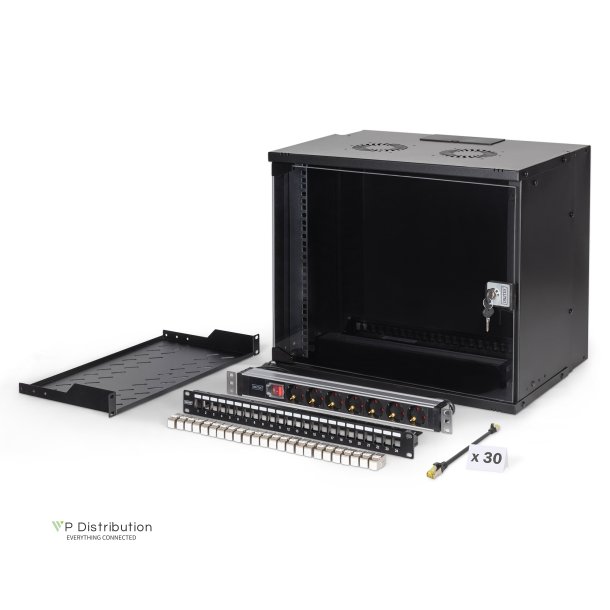 19" network bundle, 9U cabinet and equipment, bl SOHO Pro version, unmounted