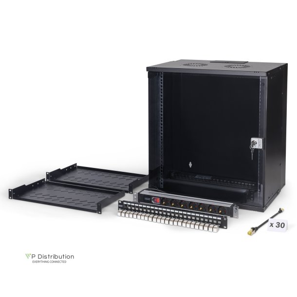19" network bundle, 12U cabinet and equipment, bl SOHO Pro version, unmounted