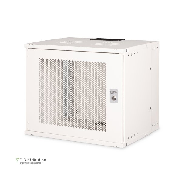 19" 9U wall mounting cabinet, SOHO Pro perforated door, 460 x 540 x 400 mm, unmounted, gr