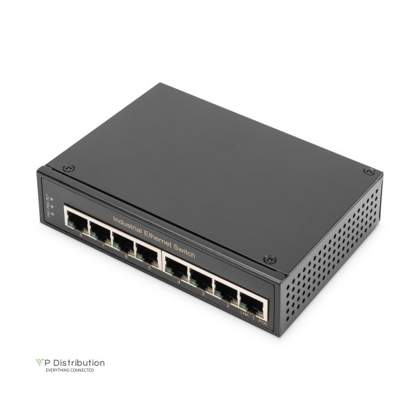 Digitus Industrial Gigabit Ethernet Switch 8-port, DIN rail, extended temp. range