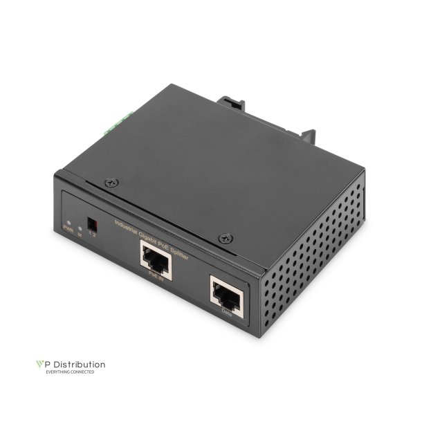 Digitus Industrial Gigabit PoE++ Splitter, 802.3bt selectable power output: 12VDC,16VDC,24VDC,48VDC