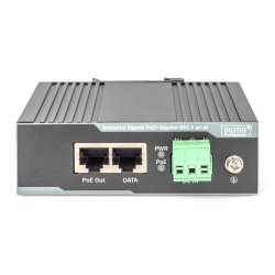 Digitus Industrial Gigabit PoE+ Injector 802.3at 60W power output, DIN rail and wall mount design,