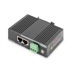 Digitus Industrial Gigabit PoE+ Injector 802.3at 60W power output, DIN rail and wall mount design,