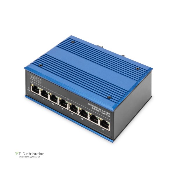 Digitus Industrial 8-Port Gigabit Switch DIN rail, extended temp. range