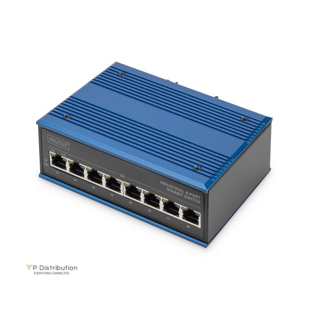Digitus Industrial 8-Port Gigabit PoE Switch DIN rail, extended temp. range