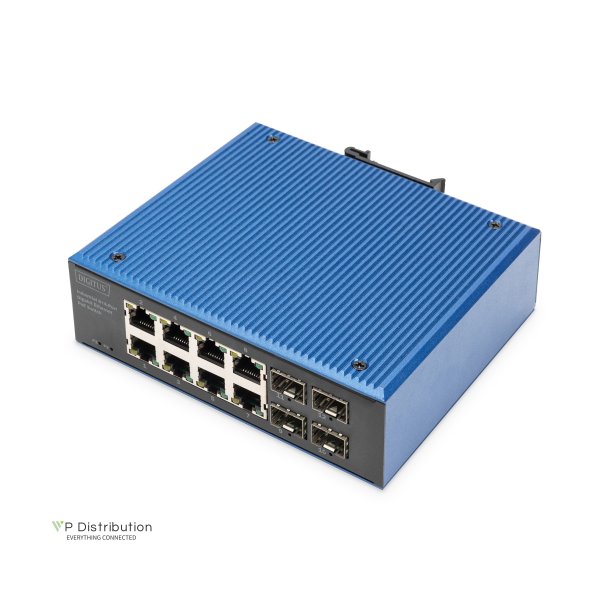 Digitus Industrial 8+4-Port Gigabit Ethernet PoE Switch 8 x GE RJ45 + 2 SFP+ Port, PoE