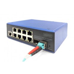 Digitus Ind. 8+2-Port Gigabit L2 managed Ethernet PoE Swit 8 x GE RJ45 + 2 SFP Port, IEEE802.3at (30W)