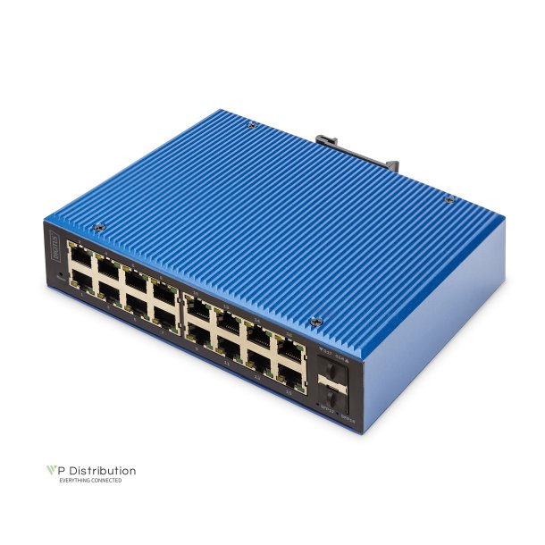 Digitus Ind. 16+2-Port L2 managed Gigabit Ethernet Switch 16 x GE RJ45 + 2 SFP Port