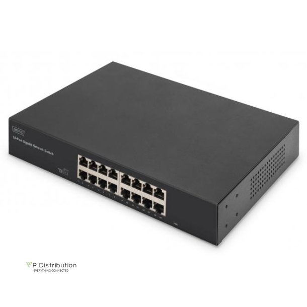 16-Port Gigabit Switch, 19 inch, Unmanaged