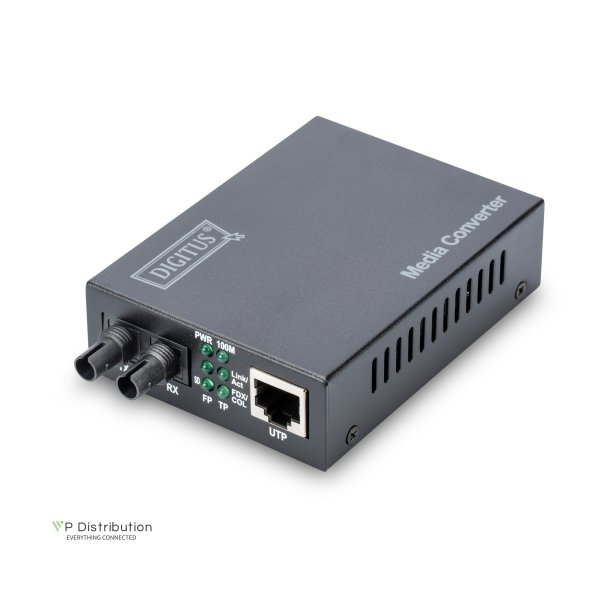 Digitus Fast Ethernet Media Converter, Multimode ST connector, 1310nm, up to 2km