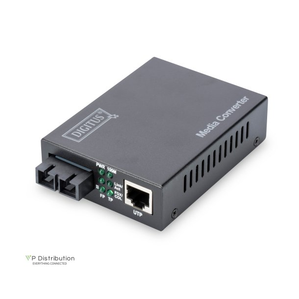 Digitus Fast Ethernet Media Converter, Multimode SC connector, 1310nm, up to 2km
