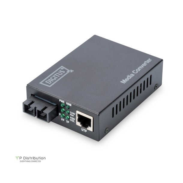 Digitus Fast Ethernet Media Converter, Singlemode SC connector, 1310nm, up to 20km