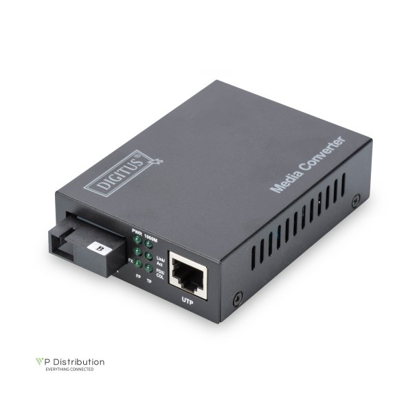 Digitus Gigabit Ethernet Media Converter, Singlemode, BiDi Tx1550nm / Rx1310nm, SC connector, up to 20km