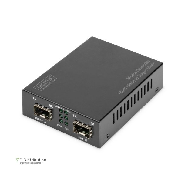 Digitus Gigabit Multimode to Singlemode Media Converter SFP to SFP, 155Mbps, 1.25Gbps, 850nm to 1550nm
