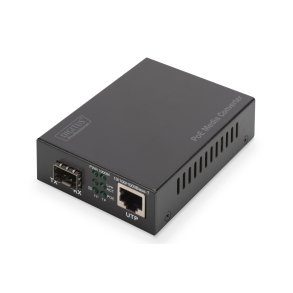 Digitus Gigabit Ethernet PoE+ Media Converter, SFP SFP Open Slot, 802.3at, 30W, without SFP module