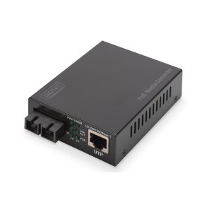Digitus Gigabit Ethernet PoE+ Media Converter, Singlemode 802.3at, 30W, SC connector, up to 20km